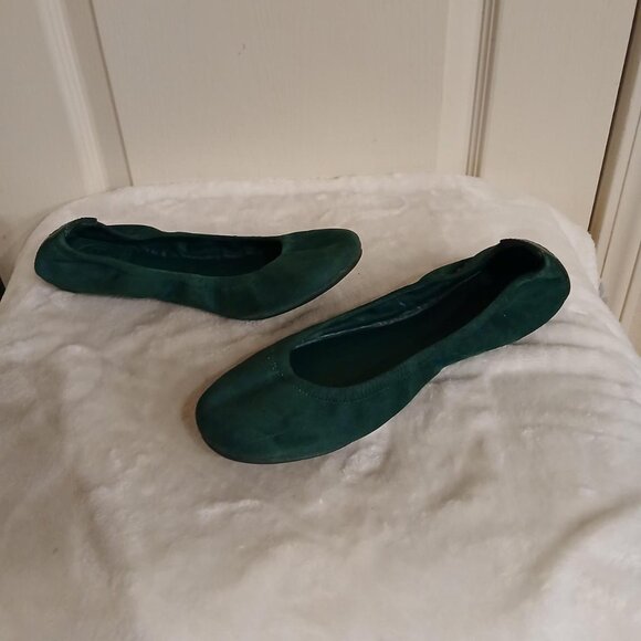 Tory Burch Eddie ballet flats, dark green suede leather size 9 - Picture 4 of 6